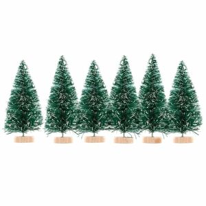 Vianočné ozdobné mini stromčeky 6 kusov