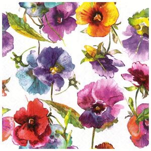 Servítky na dekupáž Watercolour flowers - 1 ks