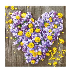 Servítky na dekupáž – Kvetiny v tvare srdca  – 1 ks