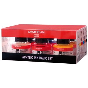 Akrylový atrament Amsterdam - Basic set /  6 x 30 ml