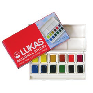 Akvarelové farby LUKAS STUDIO 12x5ml -  sada - plastový box