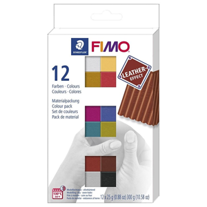 Hmota FIMO s koženým efektom - 12 farieb
