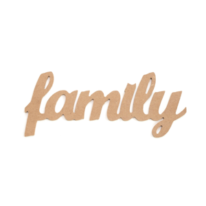 MDF výrez - nápis family