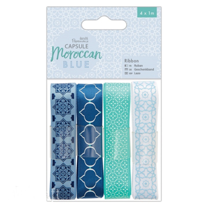 Sada dekoračných stúh - Moroccan Blue - 4 x 1 m