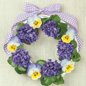 Servítky na dekupáž Violets Wreath - 1 ks